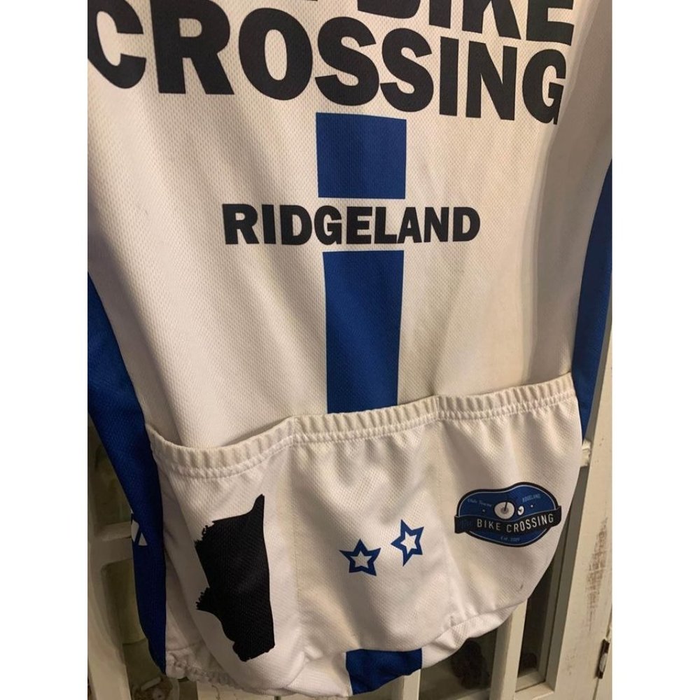 Hincapie “The Bike Crossing” bikers shirt men’s small, blue and white (bin J) - Picture 5 of 5